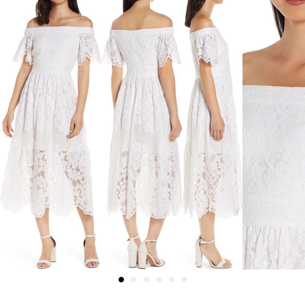 White Lace Off the Shoulder Dress